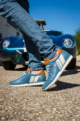 Carroll Shelby GT Blue Leather Sneakers for Men